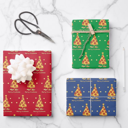 Prettige Korstmas - Pizza Kerstmis Inpakpapier Vel (Voorkant)