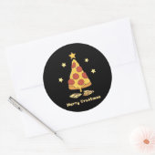 Prettige Korstmas - Pizza Kerstmis Ronde Sticker (Envelop)