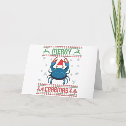 Prettige Krabkerstmis Grappige Krab Verschrikkelij Kaart (Voorkant)