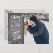 Prettige Kusjes Warme Wensen Bewaar de Datum Foto Aankondigingskaart (Voorkant / Achterkant)