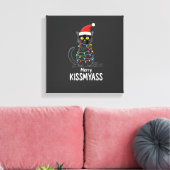 Prettige Kusmijnkont Grappige Kat Kerstverlichting Canvas Afdruk (Insitu (Woonkamer))