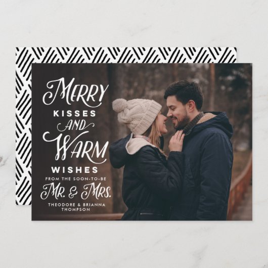 Prettige Kussen en Warme Wensen Mevr. Hr. Feestdag Feestdagenkaart (Voorkant / Achterkant)