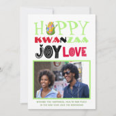 Prettige Kwanzaa Foto Wenskaart Liefde Vreugde Vre Feestdagenkaart (Voorkant)