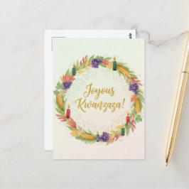 Prettige Kwanzaa Kinara-ansichtkaart Briefkaart