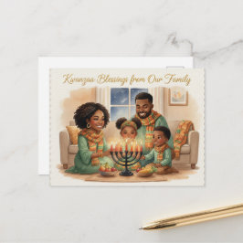 Prettige Kwanzaa Kinara Kerstkaart Briefkaart
