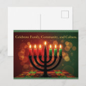 Prettige Kwanzaa Kinara kerstkaart Briefkaart (Voorkant / Achterkant)