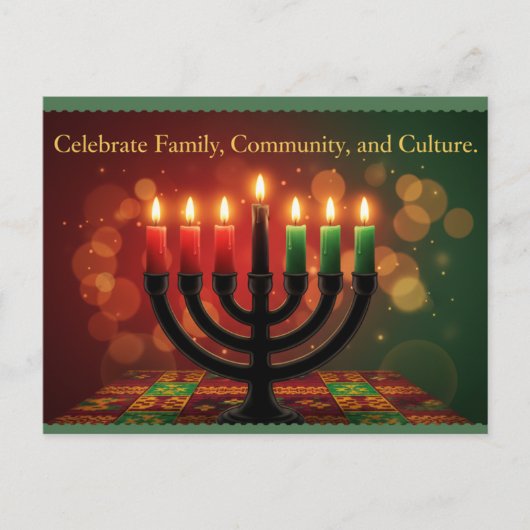 Prettige Kwanzaa Kinara kerstkaart Briefkaart (Voorkant)