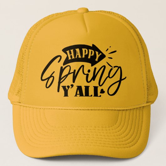Prettige Lente Y'all Typografie Ontwerp-49765 Trucker Pet (Voorkant)