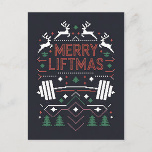 Prettige Liftmas Kerstmis Gym Kerstman Lelijke Ker Briefkaart