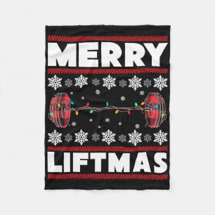Prettige Liftmas Leuk Kerst Fitness Gym Workout Fi Fleece Deken