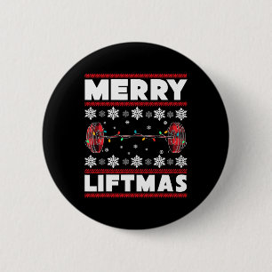 Prettige Liftmas Leuk Kerst Fitness Gym Workout Fi Ronde Button 5,7 Cm