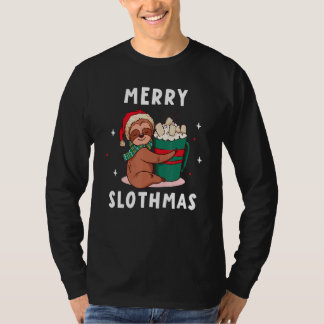 Prettige Luiaard Kerst Knuffelende Luiaard Marshma T-shirt