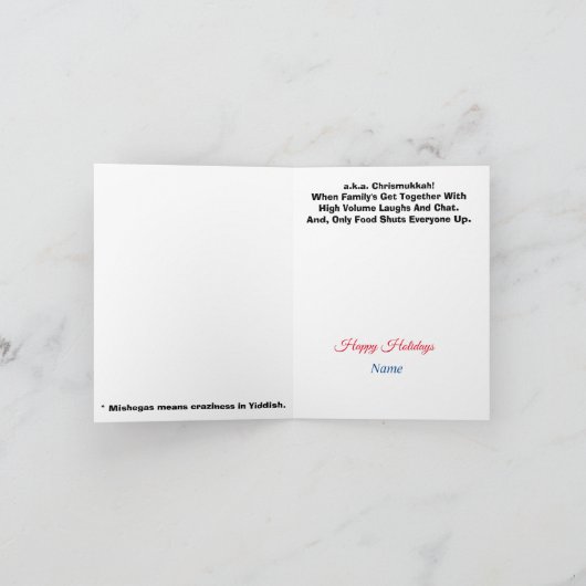Prettige Mishegas Chrismukkah kaart (Binnen)