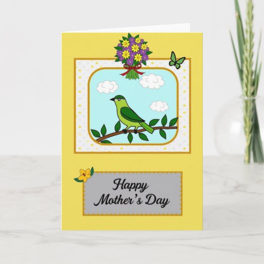 Prettige Moederdag Aviaire kaart (Voorkant)