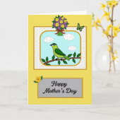 Prettige Moederdag Aviaire kaart (Gele Bloem)