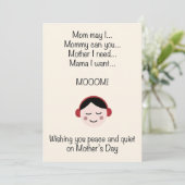 Prettige Moederdag gewenst met vrede en rust Feestdagenkaart (Staand voorkant)