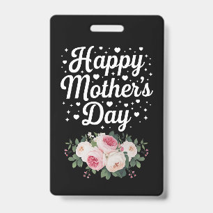 Prettige Moederdag Mooie Bloemen Moeder Oma Vrouw Badge