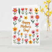 Prettige Moederdag Schilderkaart Kaart (Gele Bloem)
