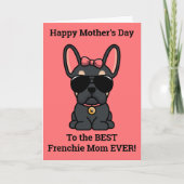 Prettige Moederdag van Dog Black Tan Frenchie Kaart (Voorkant)