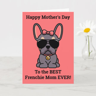 Prettige Moederdag van Dog Lilac Tan Frenchie Kaart