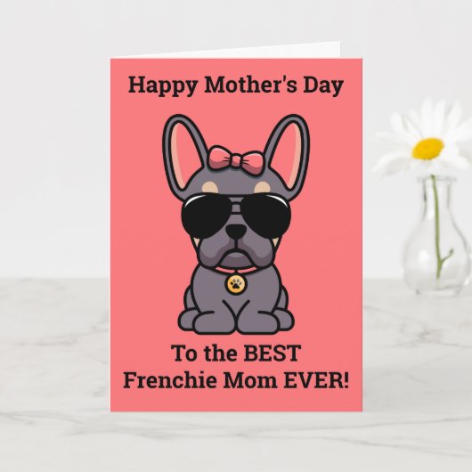 Prettige Moederdag van Dog Lilac Tan Frenchie Kaart (Kleine Plant)