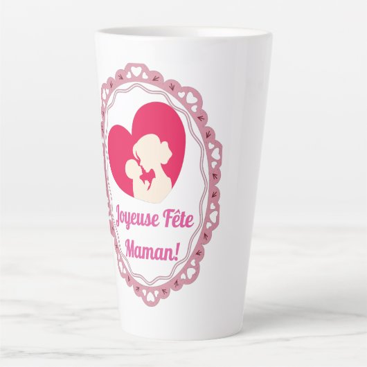 Prettige Moederdag - Vintage Lijst Latte Mok (Voorkant)