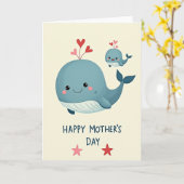Prettige Moederdag Walvis kaart (Gele Bloem)