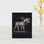 Prettige Moosemas Kerstman Eland Met Kerstman Hoed Kaart (Gele Bloem)