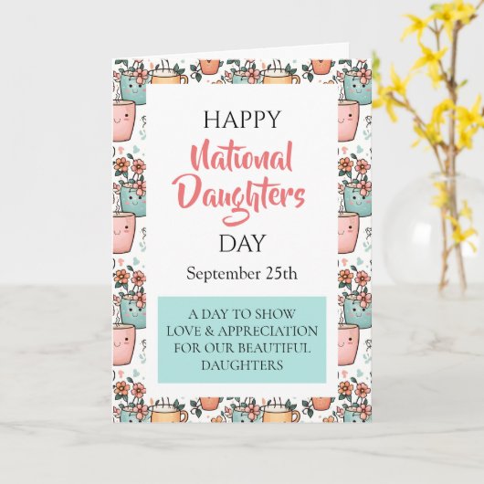 Prettige Nationale Dochters Dag Kaart (Gele Bloem)