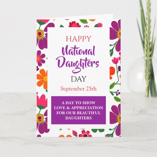 Prettige Nationale Dochtersdag Kaart (Voorkant)