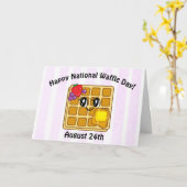 Prettige Nationale Wafeldag, Grappige Feestdagen Kaart (Gele Bloem)