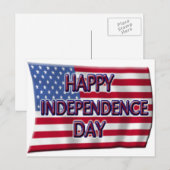Prettige Onafhankelijkheidsdag met de vlag van de  Briefkaart (Voorkant / Achterkant)