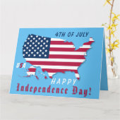 Prettige Onafhankelijkheidsdag Vlag van de VS Kaar Kaart (Gele Bloem)