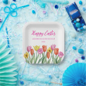 Prettige Paas Tulp Papieren Bordje (Feest)