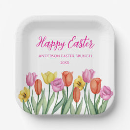 Prettige Paas Tulp Papieren Bordje