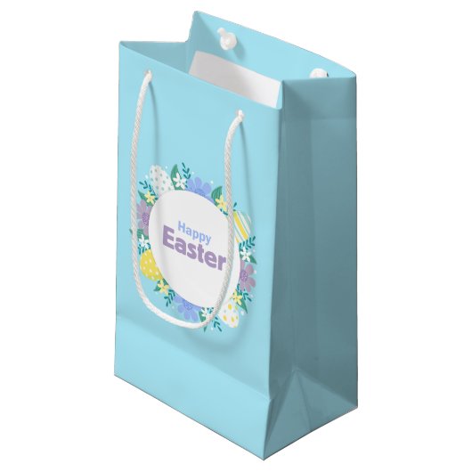 Prettige Paasbloemen en Eieren Klein Cadeauzakje (Voorkant Gekanteld)