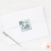Prettige paasgroet Gepersonaliseerde lente Squ Vierkante Sticker (Envelop)