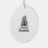 Prettige Pandamas Pun Panda Kerstmis (2) Keramisch Ornament (Rechts)