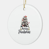 Prettige Pandamas Pun Panda Kerstmis (2) Keramisch Ornament (Links)