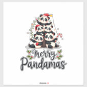 Prettige Pandamas Pun Panda Kerstmis (2) Sticker (Vel)
