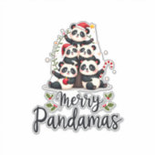 Prettige Pandamas Pun Panda Kerstmis (2) Sticker (Voorkant)