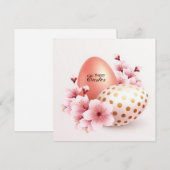 Prettige Pasen bloemen en eieren Feestdagenkaart (Voorkant / Achterkant)