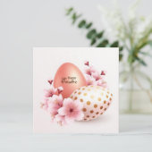 Prettige Pasen bloemen en eieren Feestdagenkaart (Staand voorkant)