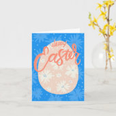 Prettige Pasen Cute wenskaart met bloemen en e Kaart (Gele Bloem)