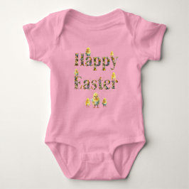 Prettige Pasen decoratieve tekst Baby Kuikens Romper
