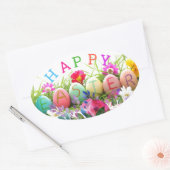 Prettige Pasen Ovale Stickers (Envelop)