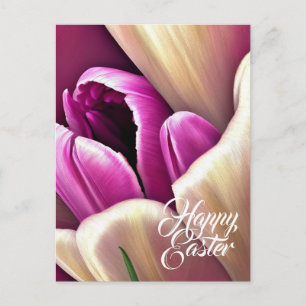 Prettige Pasen Schone Lente Tulpen Ansichtkaart Feestdagenkaart