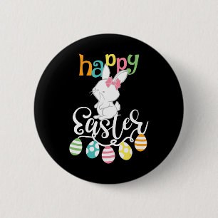 Prettige Pasen Spreuken Ei Groovy Konijn Konijn Ki Ronde Button 5,7 Cm