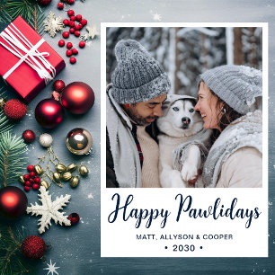 Prettige Pawlidays Foto Feestdagenkaart
