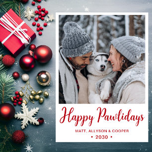 Prettige Pawlidays Foto Feestdagenkaart